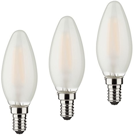 Müller Licht-częściowy zestaw retro-żarówka LED w kształcie świecy zastępuje 40 W, szkło, E14, 4 W, srebrny, 3.5 x 3.5 x 10 cm, 3 jednostek 400291_Set (400292_Set)