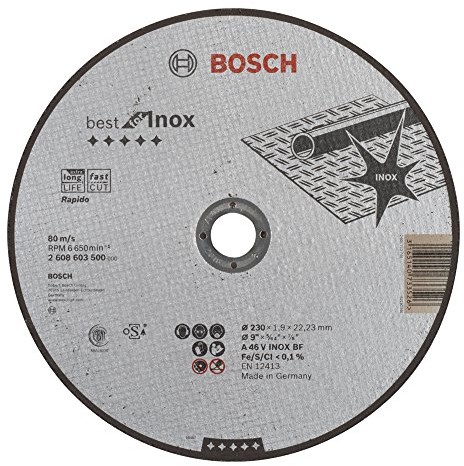 Bosch Professional Bosch 2608603500 tarcza do cięcia płaski Best for stal nierdzewna Rapido A 46 V ze stali nierdzewnej BF 230 MM 1,9 MM