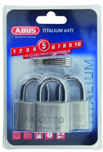 Abus ABUS 64TI/40 Titalium Padlock 40 MM Triple Pack ABU64TI40TRI