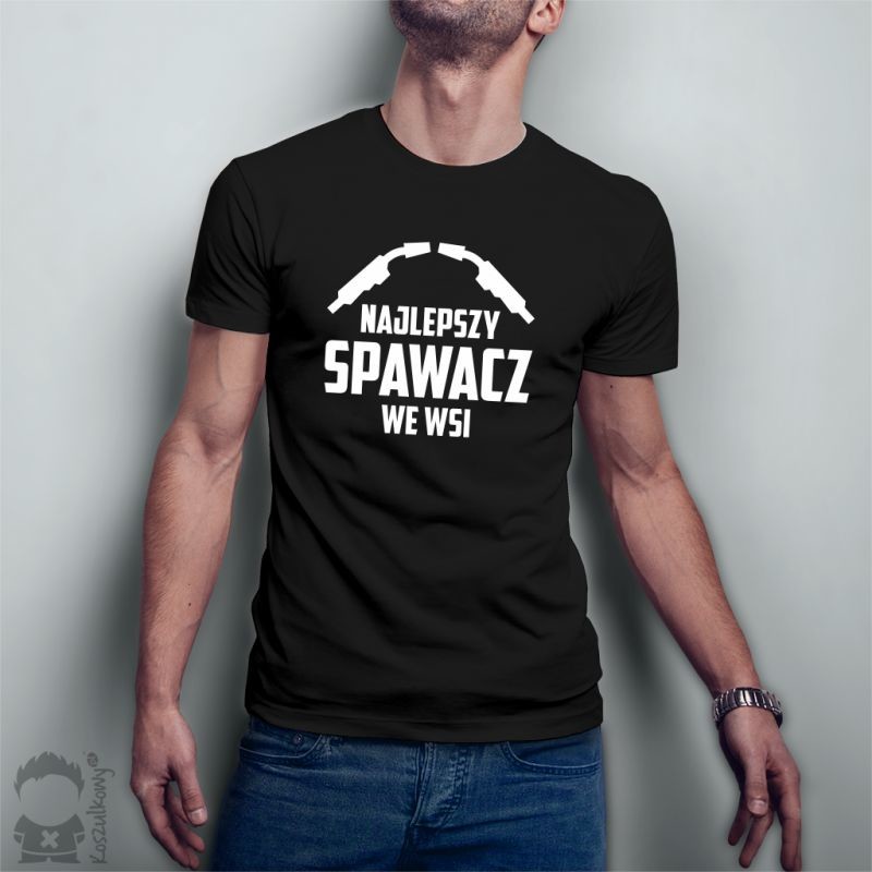 Najlepszy spawacz we wsi - męska koszulka z nadrukiem