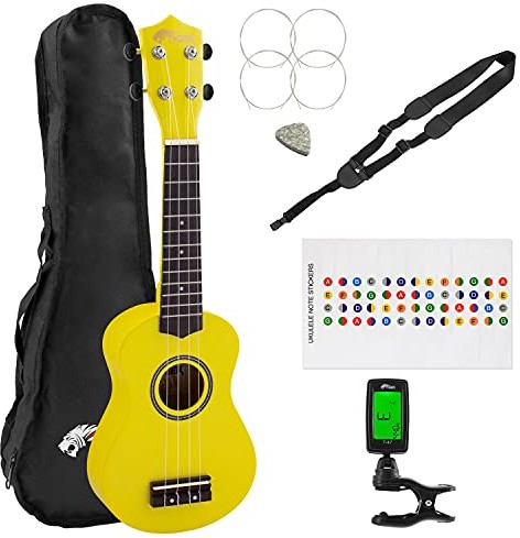 TIGER Zestaw ukulele sopranowe - pakiety dla początkujących (żółty) UKEKIT-YL