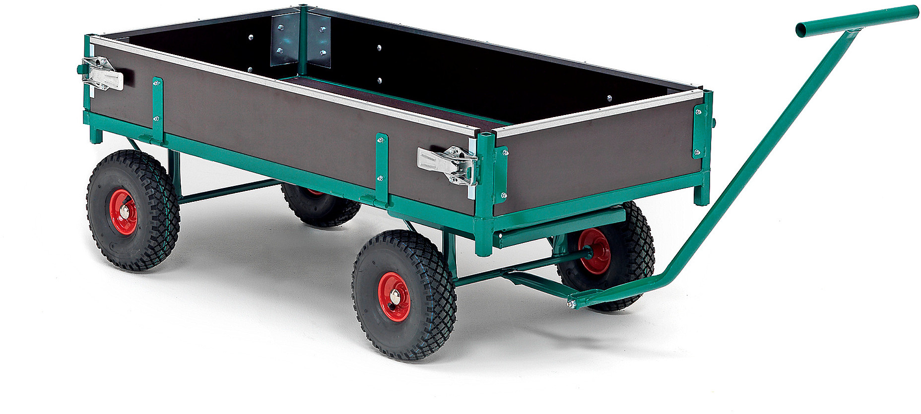 AJ Wózek transportowy z drewnianymi burtami 650 kg ładowność 1500x750x400 mm 301811