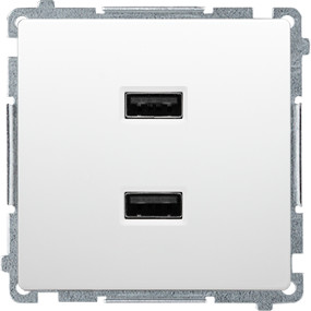 Kontakt Simon Ładowarka USB podwójna Mega Basic BMC2USB.01/11 bez ramki biała