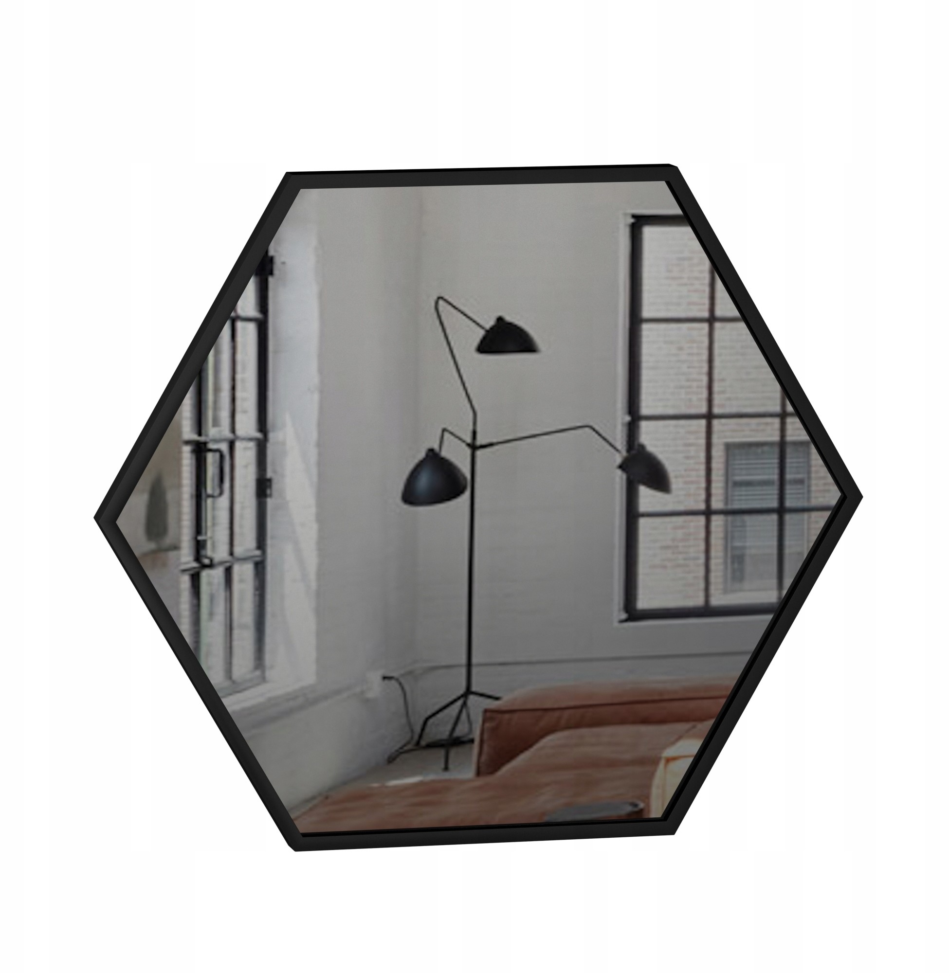 Lustro Hexagon styl skandynawski 70 cm