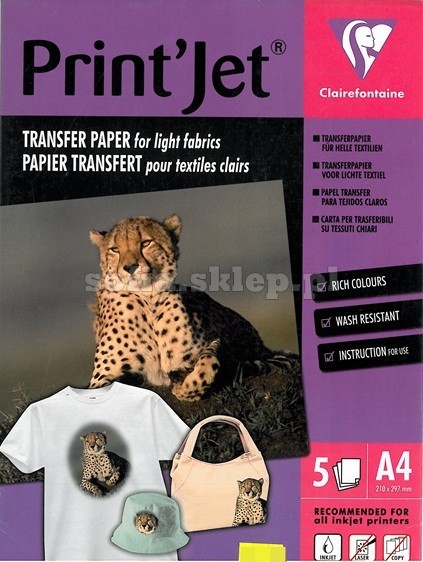 Clairefontaine Papier termotransferowy na koszulki ciemne A4/1 SZT