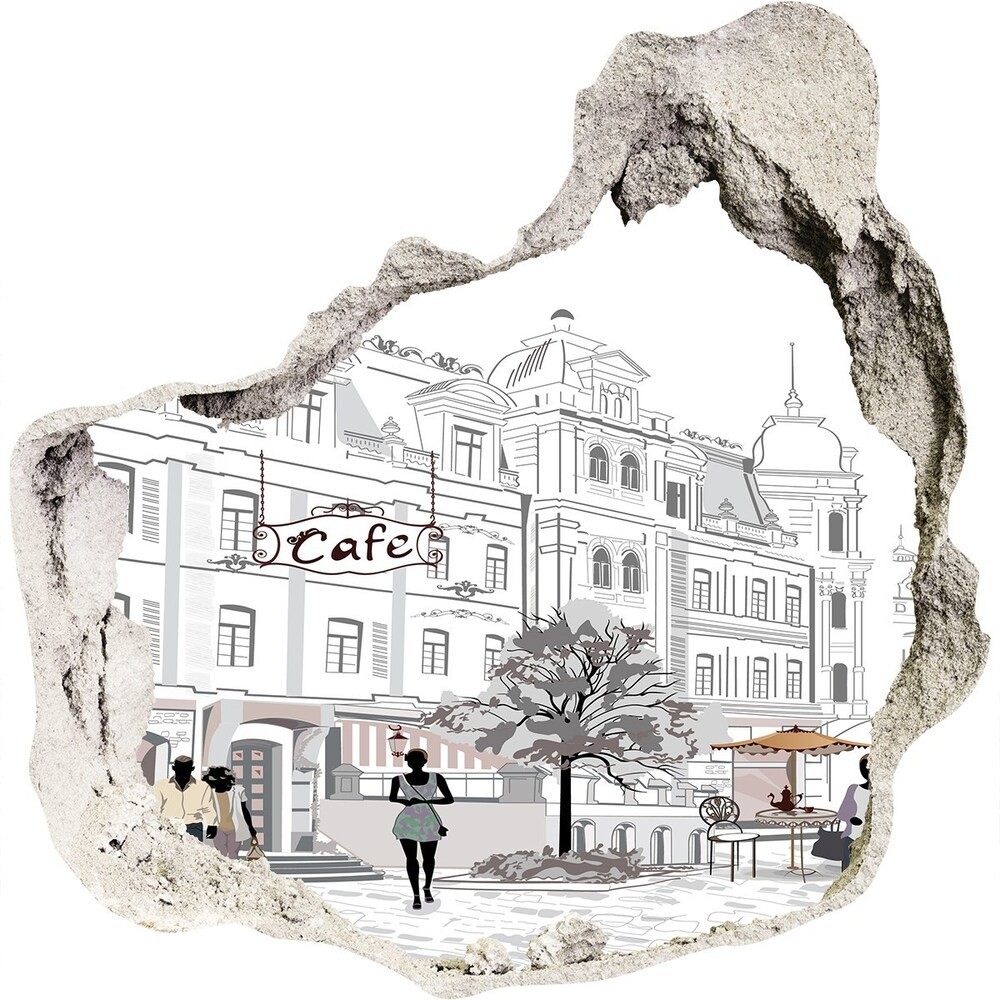Wallmuralia.pl Dziura 3d fototapeta na ścianę Stare miasto