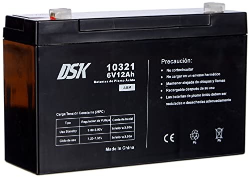 DSK DSK 10321 akumulator ołowiowy ACIDO 6 V 12 Ah, czarny 10321