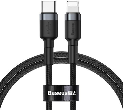 BASEUS Kabel przewód USB-C Typ-C Lightning iPhone 100cm Baseus Cafule CATLKLF-G1 z obsługą szybkiego ładowania 18W PD CATLKLF-G1