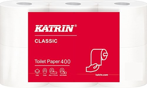 Katrin 104834 Classic Toilet 400 uchwyt na papier toaletowy, 2-warstwowe (42 szt.)