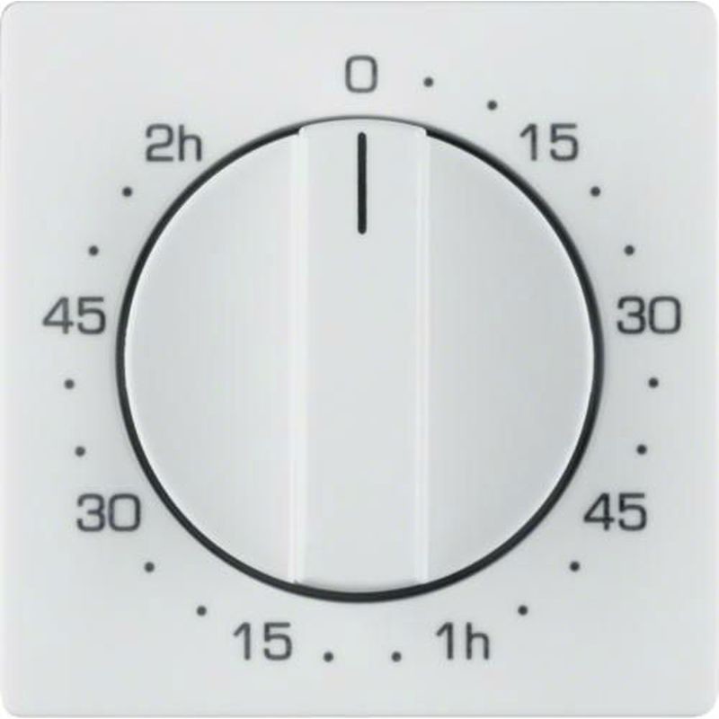 Hager sp. z o.o. Q.1 Płytka czołowa z pokrętłem regulacyjnym do łącznika czasowego 0-120 min biały aksamit 16336089