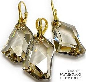 Arande Nowe Swarovski Komplet Silver Shade Złote Srebro 2207858076