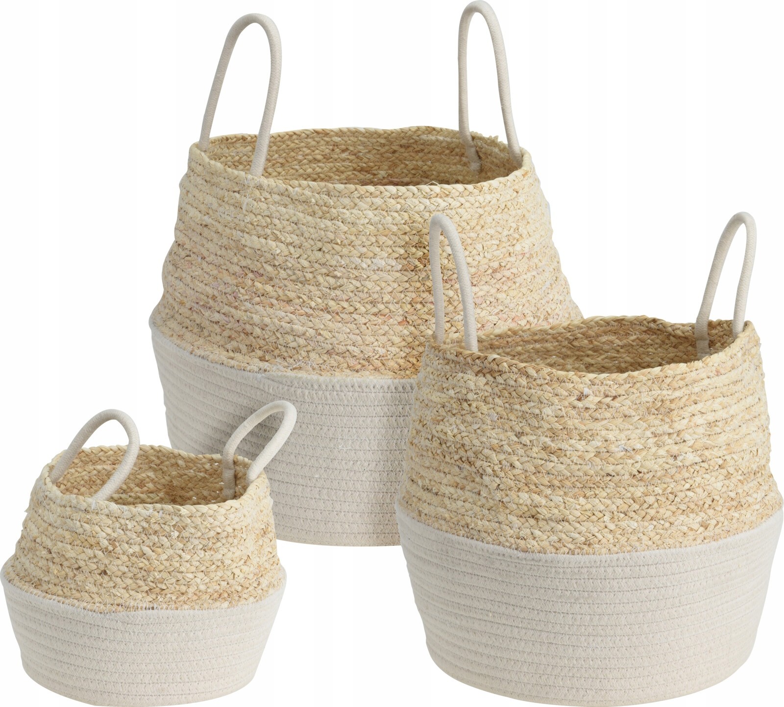 3 x Kosz z trawy morskiej boho scandi naturalny