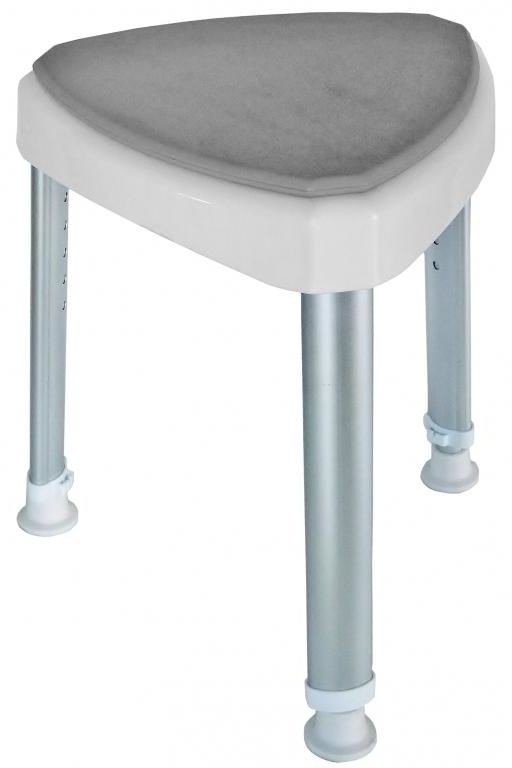 Mobilex Krzesło prysznicowe narożne białe z miękkim siedziskiem ASSTWPUSC