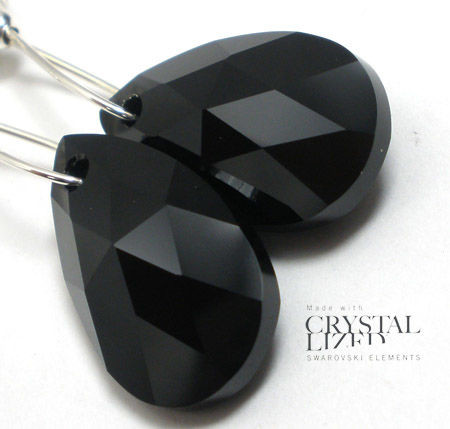 Swarovski Arande długie kolczyki SREBRO JET CERTYFIKAT 1169946834