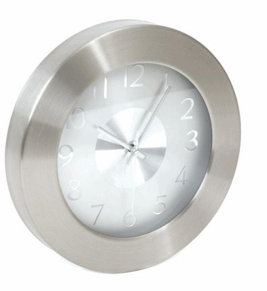 Platinet Zegar Noon Clock, srebrno-biały, 35 cm