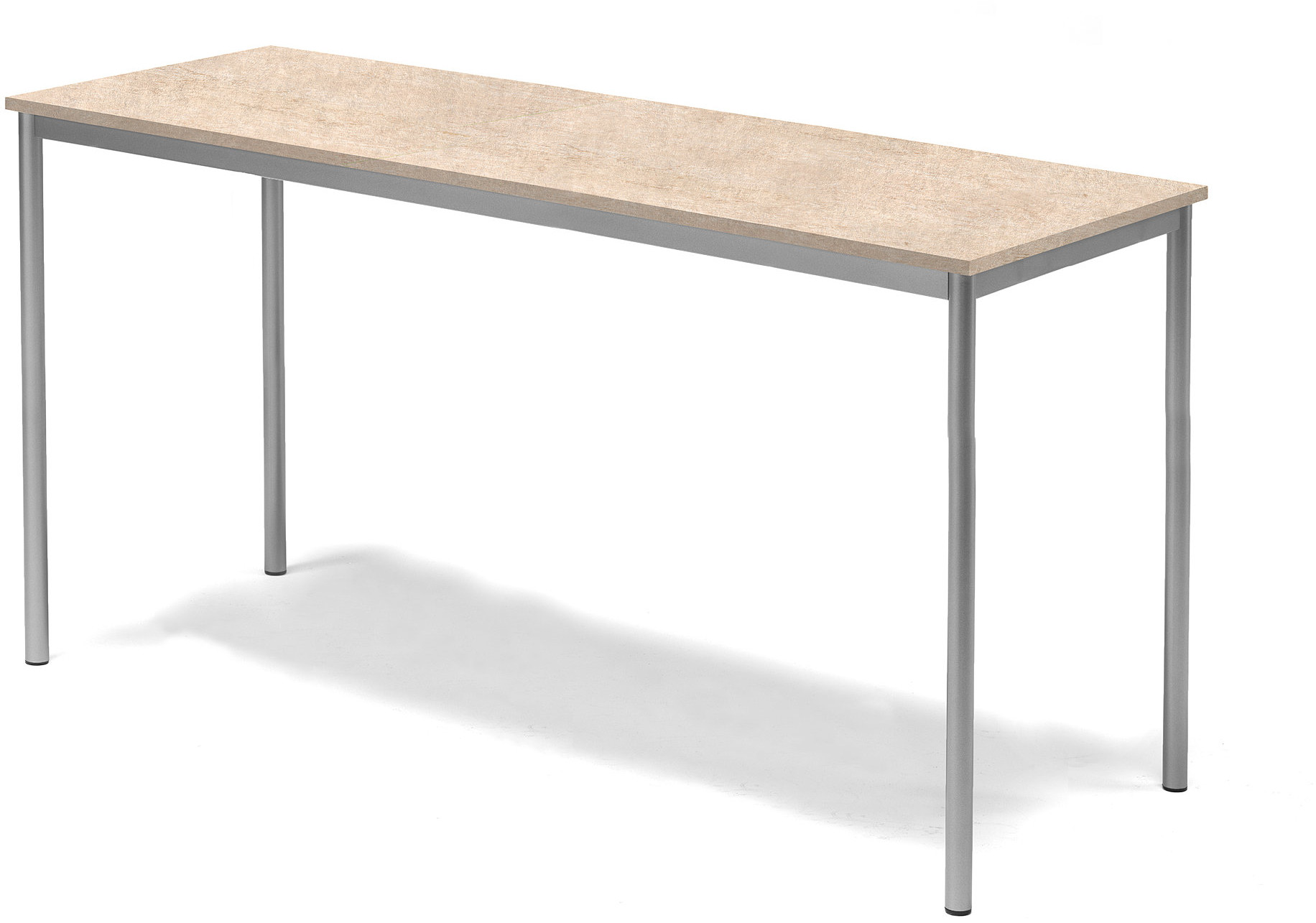 AJ Produkty Stół Sonitus, 1800x700x900 mm, rama srebrna, dźwiękochłonne linoleum, beżow