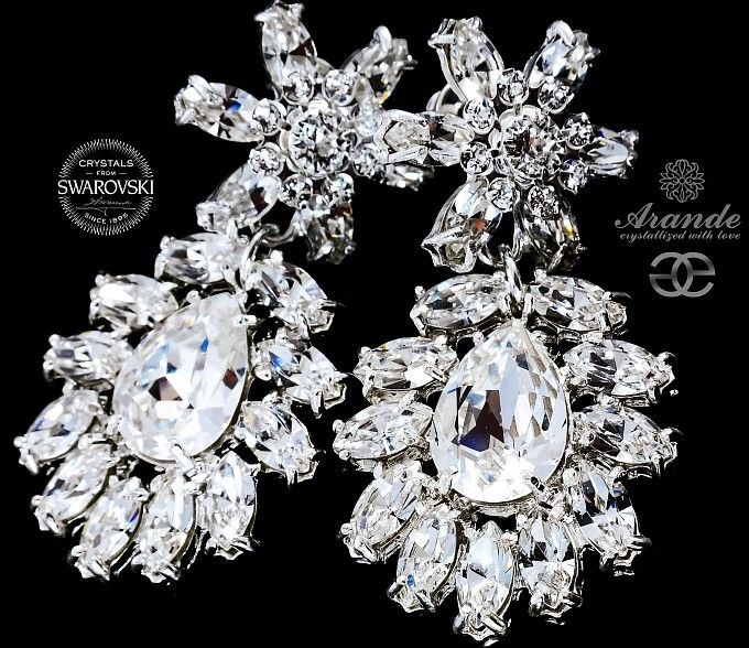 Swarovski Przepiękne Kolczyki Crystal Azure