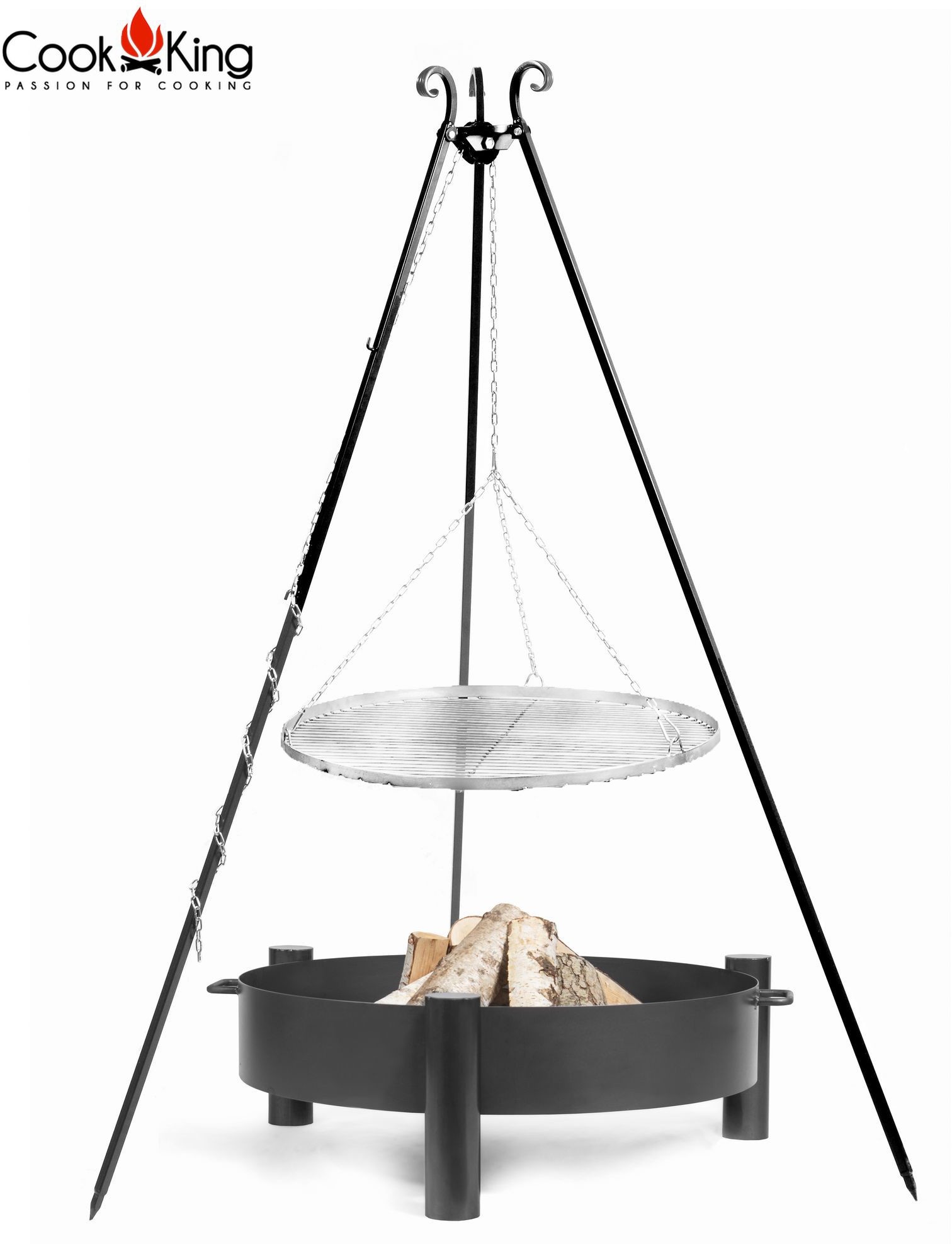 Cook&King Grill ogrodowyl COOK KING Stal Czarna 50cm + palenisko 60cm