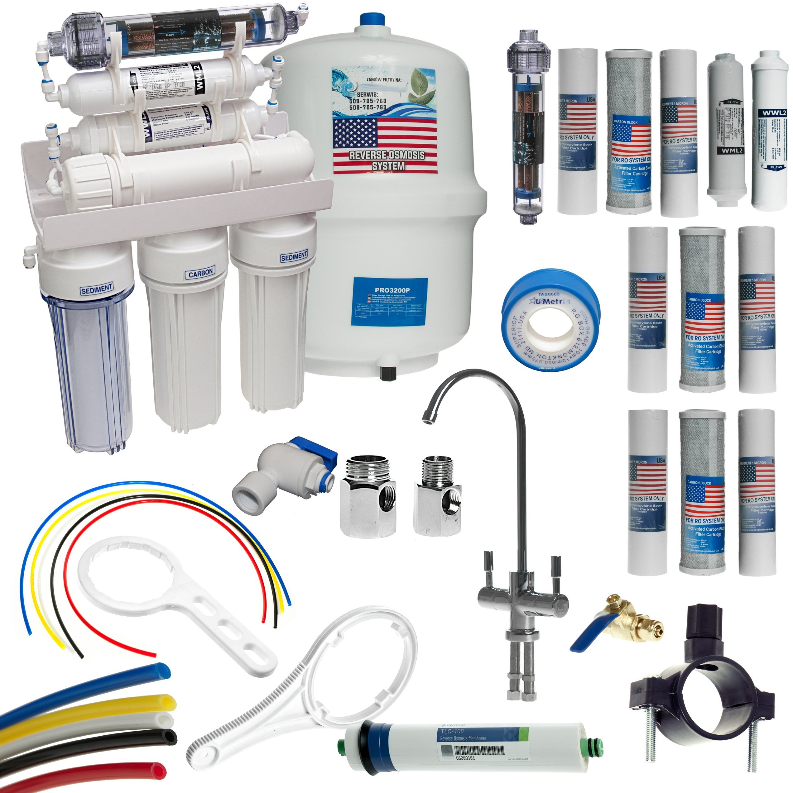 Filtr Wody RO7 Jonizator Odwrócona Osmoza Kranik