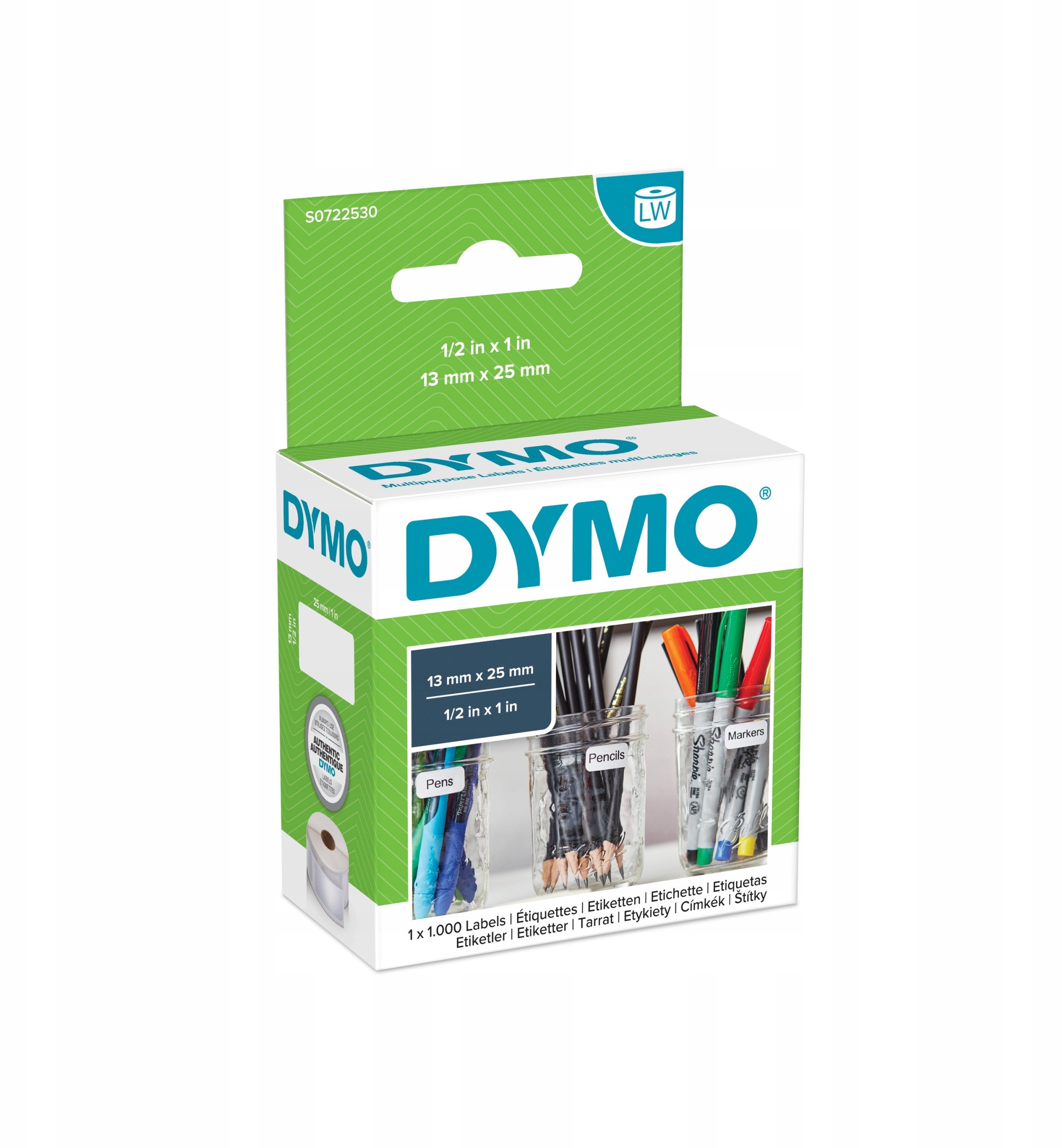 Dymo Etykiety 11353 S0722530 13mmx25mm oryginalne