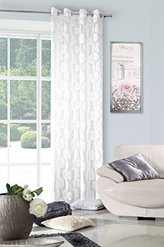 Eurofirany FIR/LARISA/B firany, materiału, biały, 140 x 250 x 0,3 cm FIR/LARISA/B