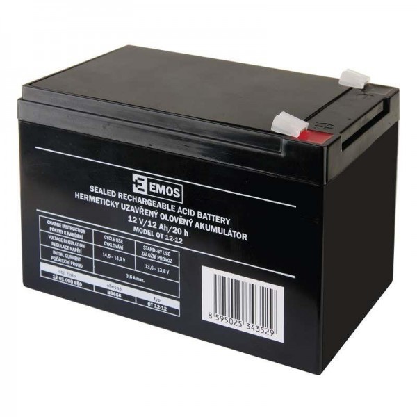 AGM Emos Akumulator 12V 12Ah F6.3 B9656 B9656