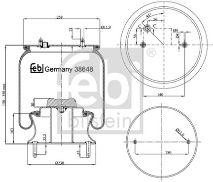 FEBI Mieszek, klimatyzacja FEBI 38648
