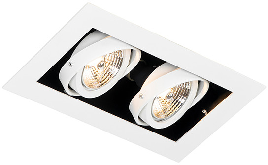 QAZQA Moderne inbouwspot wit 2-lichts verstelbaar - Oneon 70 103939