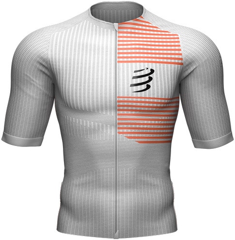 Compressport Triathlonowa koszulka kompresyjna TRI POSTURAL SS TOP biało-pomarańczowa
