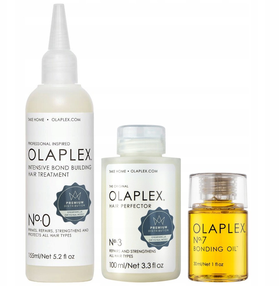 Olaplex zestaw No.0 No.3 No.7 odbudowa włosów
