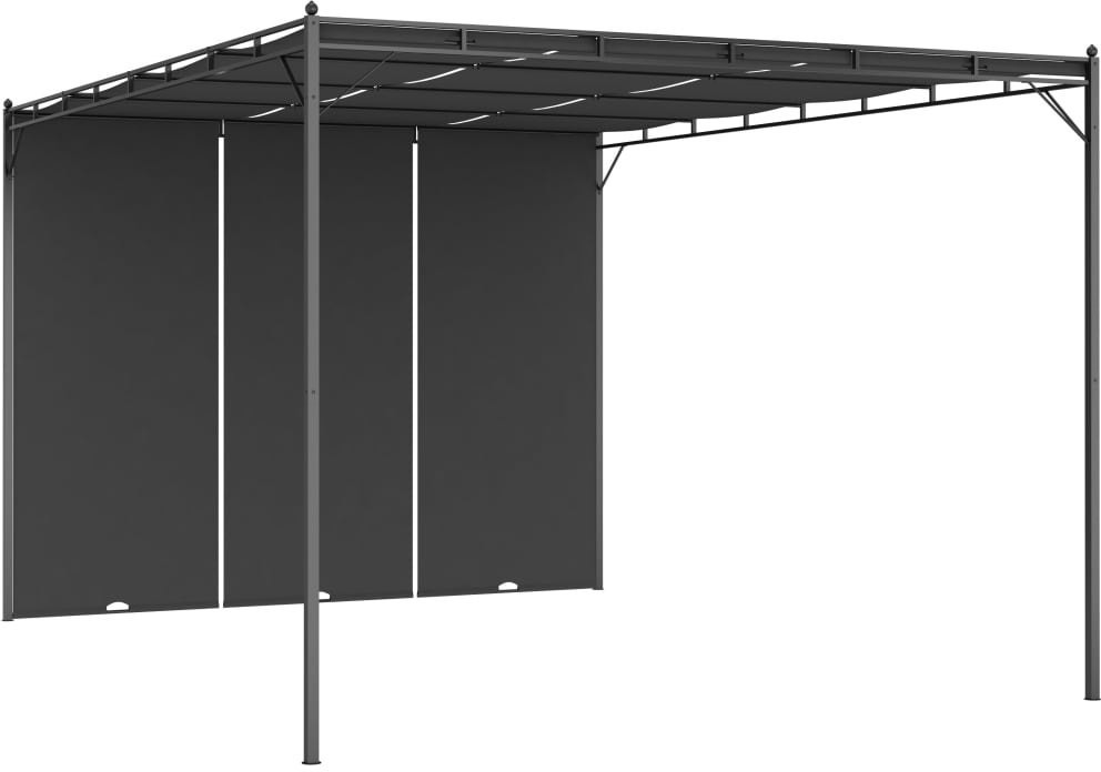 vidaXL Altana ogrodowa z zasłoną boczną, 4 x 3 x 2,25 m, antracytowa 47996