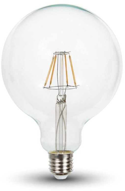 V-TAC Żarówka LED 6W Filament E27 G125 Przeźroczysta VT-2147 6400K 806lm
