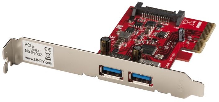 LINDY 51053 Karta USB 3.1 2-portowa na PCIe LY-51053