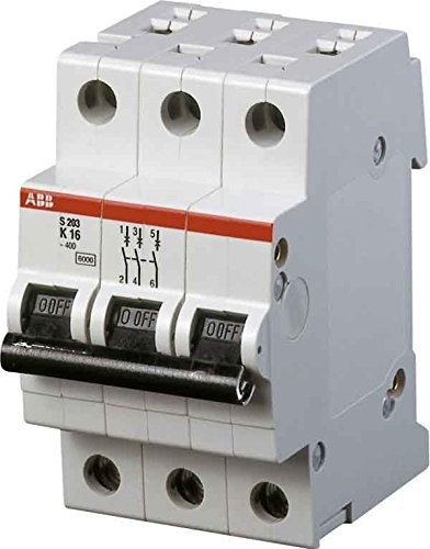 ABB Stotz S & J wyłącznik automatyczny bezpiecznik S203-D16 D, 6ka, 16 A, 3p system Pro M Compact wyłącznik nadmiarowo-prądowy 4016779530927 2CDS253001R0161-S203D16