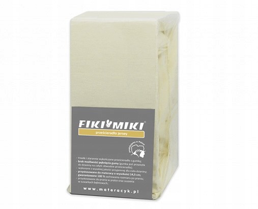 Fiki Miki Fiki Miki Prześcieradło jersey Krem 160/80