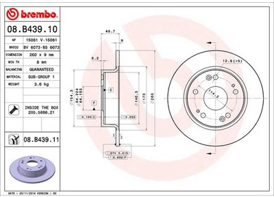 BREMBO 08.B439.11 08.B439.11