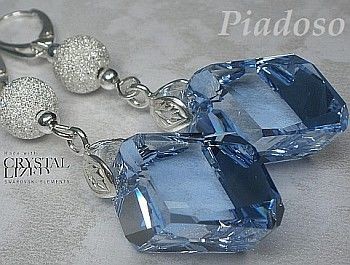 Swarovski piękne srebrne kolczyki kolory