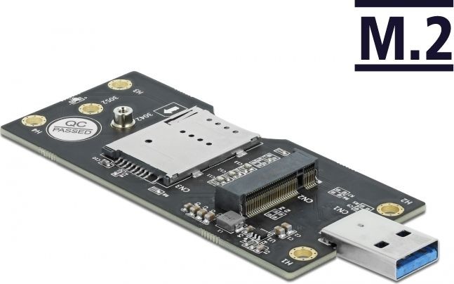 Delock Przejściówka USB 3.0 Typ-A na M.2 Key B z gniazdem SIM 63166 63166