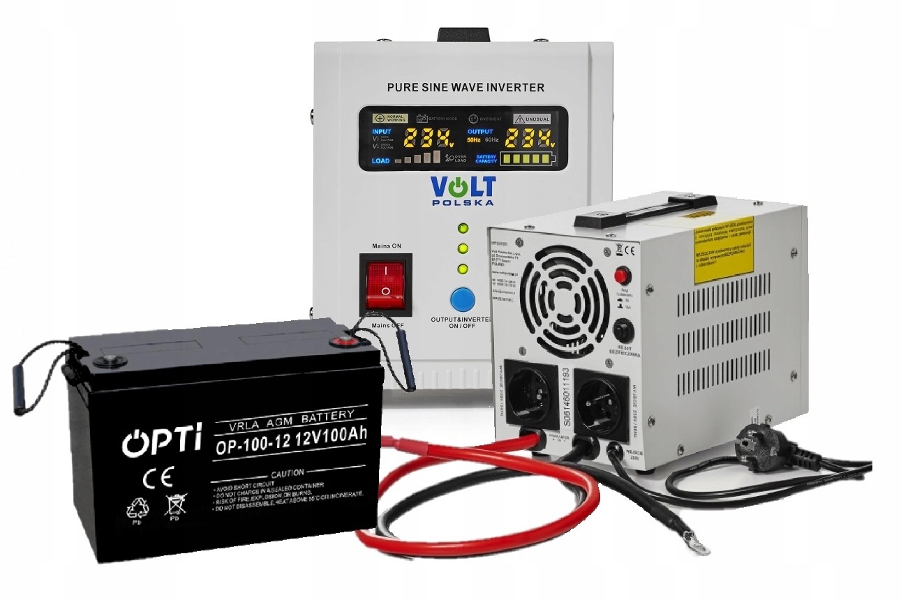 Zasilanie Ups Awaryjne 800W + Akumulator 100Ah