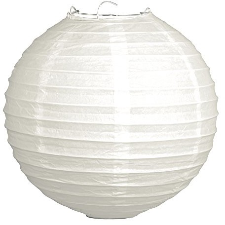 Rayher Hobby 87484102 papierowy worek lampion, średnica 30 cm, z metalowym stelażem, 1 sztuka, biały 87484102