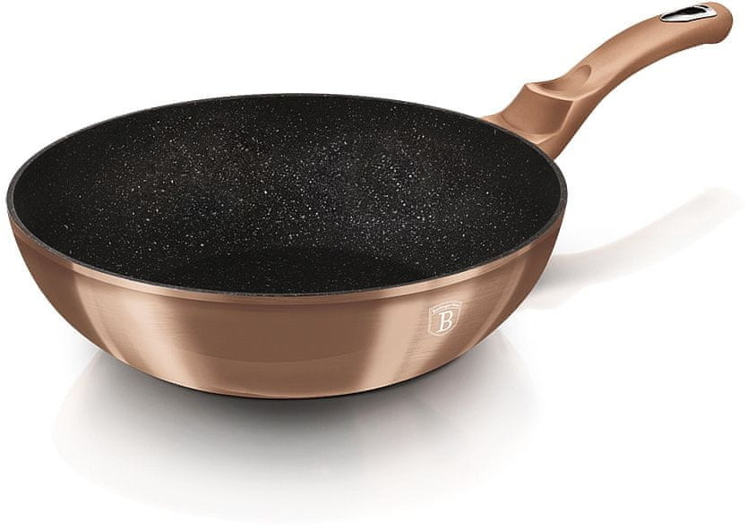 BerlingerHaus wok z powłoką marmurową 30 cm Rosegold Metallic Line