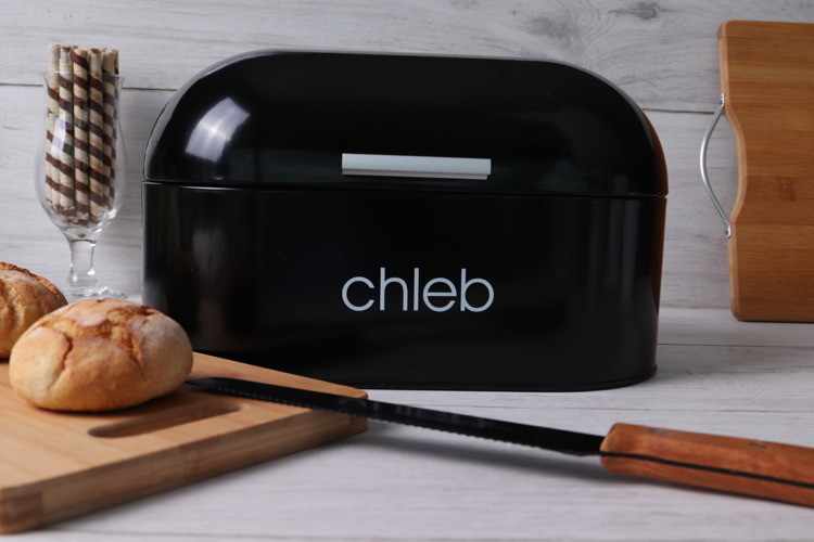 Smart Kitchen design Chlebak Sofia czarny 33,5x17x15,5 cm