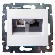 Legrand Gniazdo ścienne VALENA Komputerowe Podwójne 1xRJ+1xRJ45 moduł 770080 biały