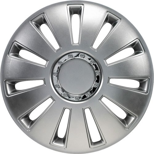 Autostyle Samochód Style SILV.Osłona na koło ozdobnych Srebrny Stone Pro srebrna + chrom-ring  4-częściowy zestaw, 36 cm (14) PP 5034