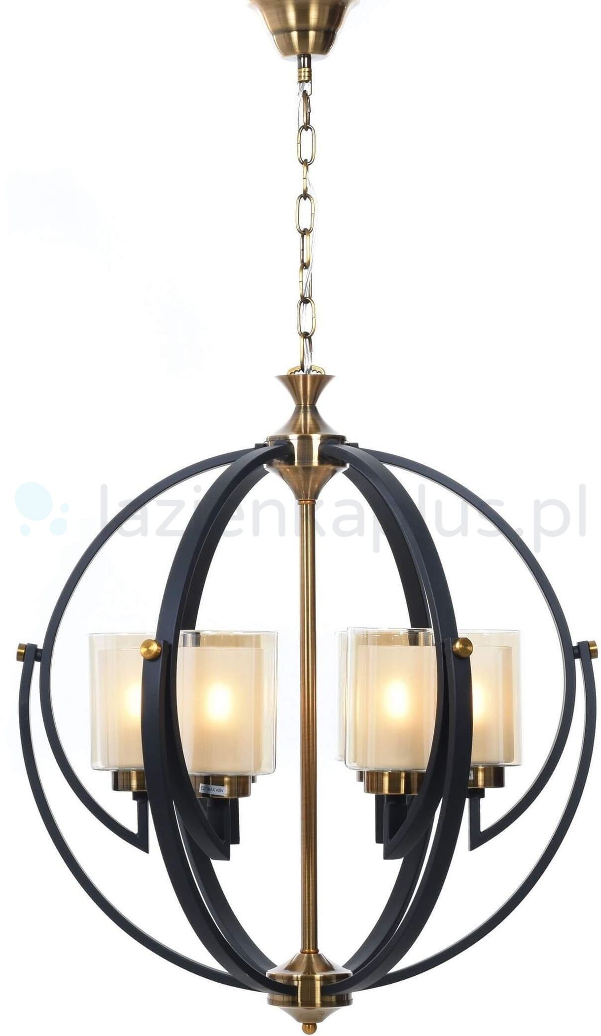 Lumina Deco Deco Deco Bergen lampa wisząca biały czarny mosiądz przezroczysty LDP12326BKMD
