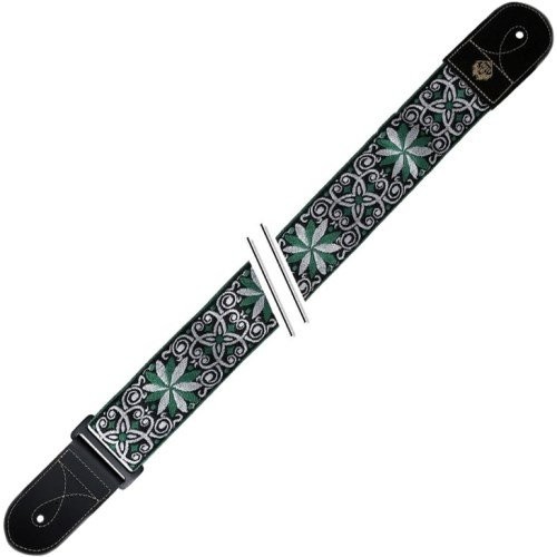 Gewa Fire & Stone 531067 Gitarrengurt Folklore Edition Jacquard Green White 531067