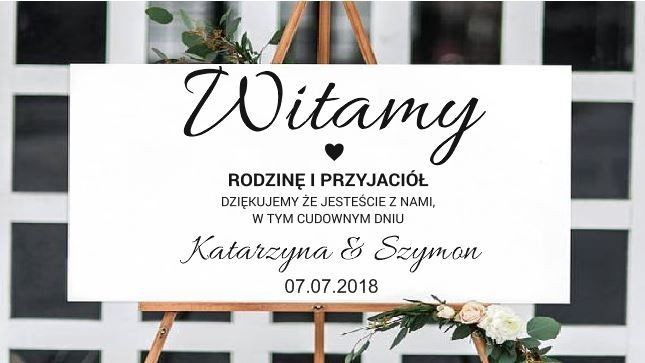 Naklejka ślubna witamy rodzinę i przyjaciół SL036