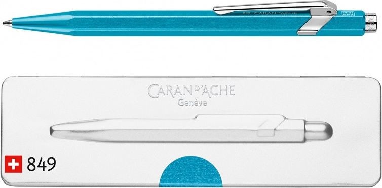 Caran dAche Caran d`Arche Długopis 849 Pop Line Metal-X M w pudełku turkusowy