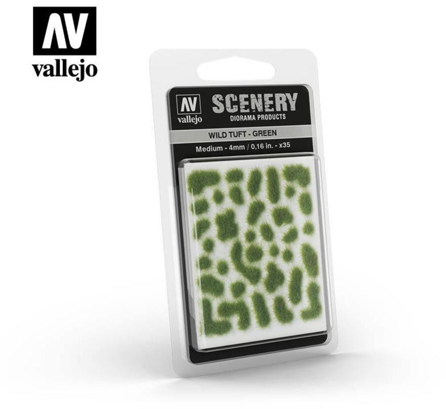 Vallejo Kępki samoprzylepne zielone - Wild Tuft Green 4mm / 35 szt. Vallejo SC406