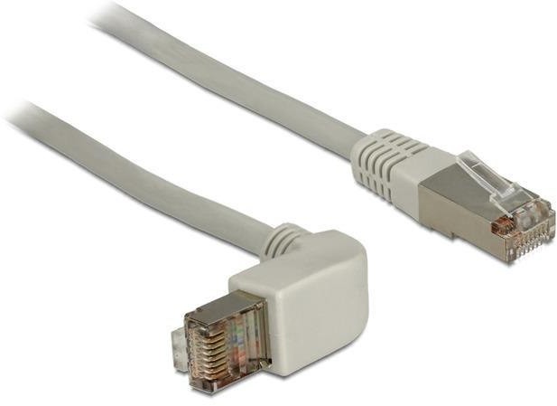 Delock Patchcord SSTP kat.6A 0,5m kątowy LS0H miedź szary 83644
